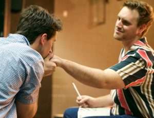 Marvin and Whizzer in Falsettos at the Wilmington Drama League